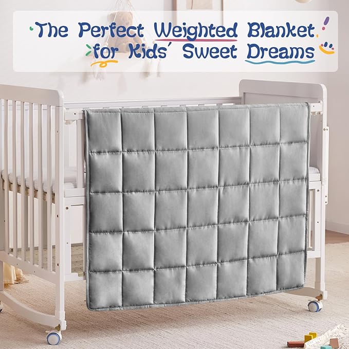 Weighted Blanket Kids (36"x48" 5lbs),Ultra Soft and Cozy Cooling Weighted Blanket Kids,Heavy Blanket with Machine Washable Soft Blanket, Stone Grey