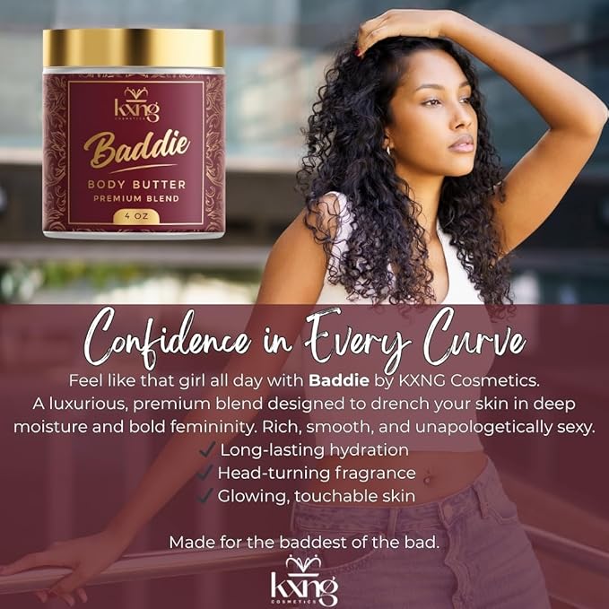 KXNG Luxurious Body Cream, Whipped Shea Butter Moisturizer, Nourishing Hydration for Soft, Glowing Skin, Unisex, Cruelty-Free