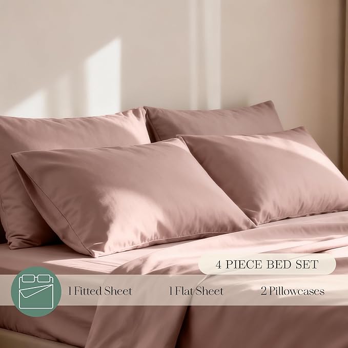 CASILVA Eucalyptus Sheets - Infused with Silver for Anti-Odor, Softer Than Silk Fibers, More Cooling Than Cotton - Perfect for Hot Sleepers & Sensitive Skin - 100% Tencel Lyocell - King Sheet Set