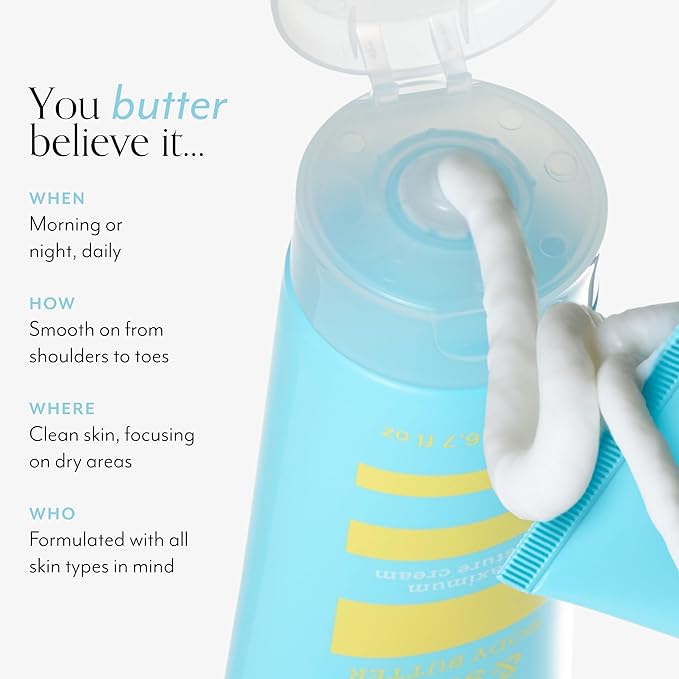 Bliss Body Butter - Lemon and Sage Body Butter - Maximum Moisture Cream - 32 Fl Oz - Body Lotion for Dry Skin - Long-Lasting Moisturizer for Women & Men - Vegan & Cruelty-Free