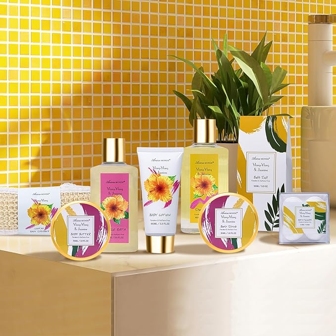 Gift Set for Women, Bath Sets for Women Gift, 9Pcs Relaxing Spa Gift Basket for Women Includes Bubble Bath, Shower Gel, Body Lotion, Birthday Spa Gifts, Mothers Day Gifts for Mom