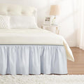 RIMELA Ice Grey Bed Skirt Queen Size 15 Inch Drop, Elastic Bed Skirting for Bed Base and Frame, Bedding Dust Ruffle Easy to Install, Lightweight Wrap Around Adjustable Bedskirt