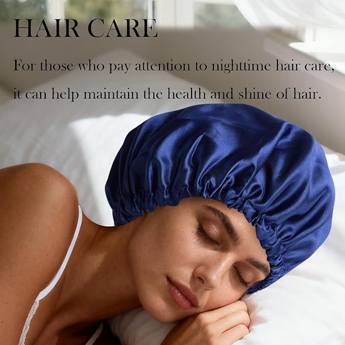 Satin Bonnet Double Layer Silk Bonnet for Sleeping Women Hair Care for Natural Curly