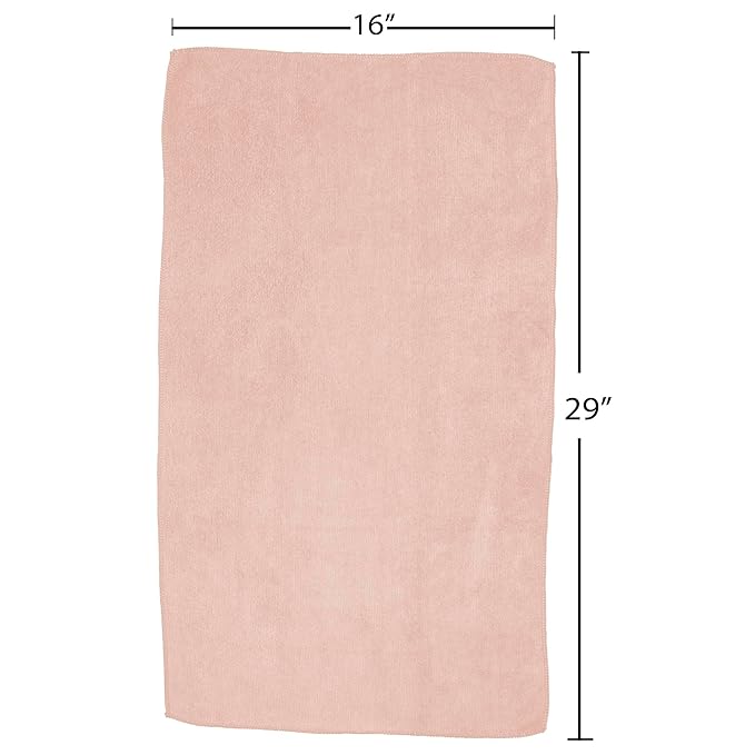 Fromm Softees Microfiber Salon Hair Towels for Hairstylists, Barbers, Spa, Gym in Light Pink, 16" by 29", 10 count Perfect Hair Care Towel for Drying Curly, Long, Wavy Hair