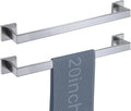 LANC 2 Pack 20 Inch Bathroom Towel Bars Brushed Nickel Bathroom Square Towel Racks Kitchen Hand Towel Holders Total-22 Stainless Steel Wall Mount Shower Towel Hanger Rods,A8804-5BN