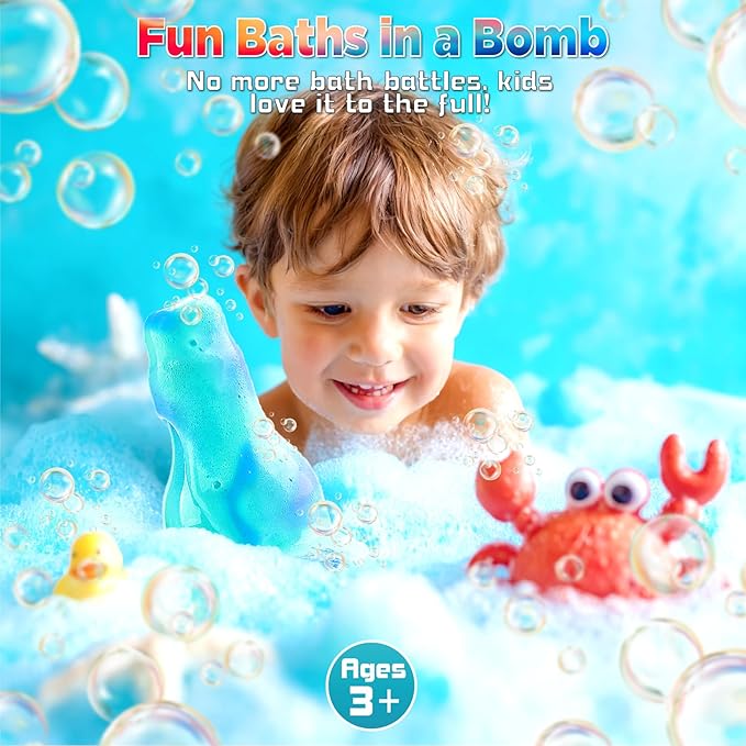 Bath Potion for Kids - 8 Pack Skin Friendly Foam Bath Toys, Colorful Foams & Bubbles Fragrance Color Potions for Kids, Best Presents, Fun & Educational - 60g/Bottle