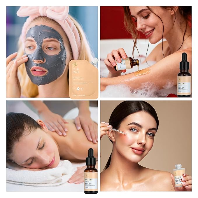 Orange 23 Pcs Facial Skin Care Set for Women & Men, Bath and Body Kit, Spa Gift Baskets, Birthday Gifts For Women, Cream, Serum, Face Oil, Sheet Mask, Clay Mask, Christmas, Valentines, Mother Day