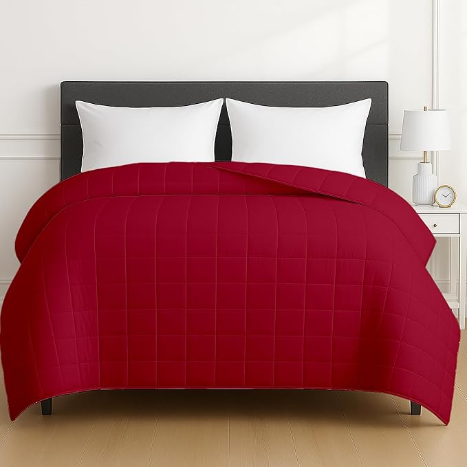 Homesmart 40 lbs Weighted Blanket King Size, Heavy Weighted Blanket, Fits Standard and California King Beds, Red Burgudy