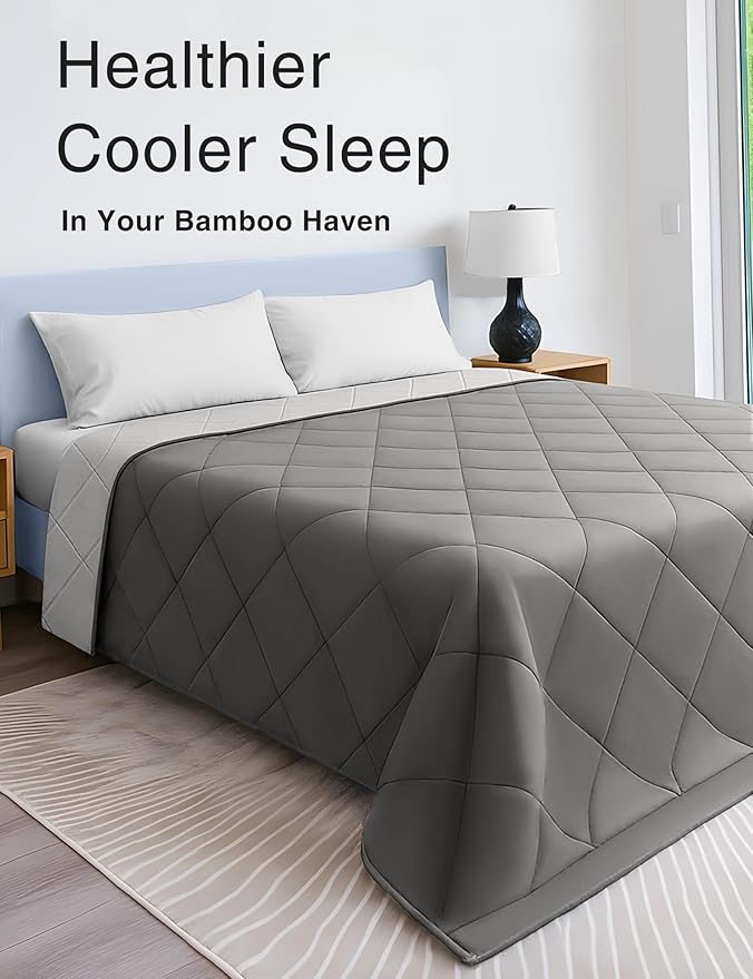 ZonLi Cooling Blanket King Size Bamboo Comforter from Viscose, Lightweight All-Season Breathable Bedding Blanket for Hot Sleepers