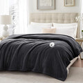 Sealy Heated Blanket Full Size 80"x84", Soft Double Flannel Electric Blanket with 10 Heat Levels & 1-12 Hours Auto Shut Off, Machine Washable, Even Heat Distribution, Charcoal