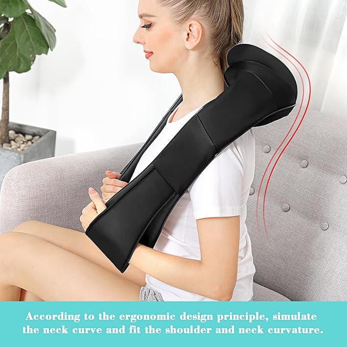 Shiatsu Neck and Back Massager with Heat, Electric Deep Tissue 4D Kneading Massage Pillow for Shoulder, Leg, Body Muscle Pain Relief - Best Gifts for Women Men Mom Dad