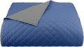 Martex Reversible Coverlet – Twin Bed Quilt – Lightweight Twin Size Bedding – Durable Quilts for Bed – Soft - Easy Care Bedding – Ceil Blue/Gray