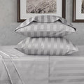 URBANHUT 1000 Thread Count Egyptian Cotton Sheets Damask Striped Twin Size, Breathable Long Staple, 4 Pc Bed Sheet Sets, Luxury Hotel Sateen Sheets Fits 16" Deep Pocket - Silver Grey