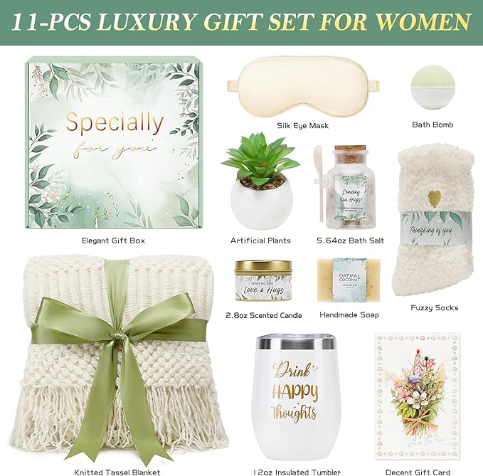 Self Care Gifts Spa Gifts for Women, Birthday Gifts Get Well Soon Gifts for Women Care Package, Sympathy Gift Baskets, Thinking of You for Mom Girlfriend Sister Wife