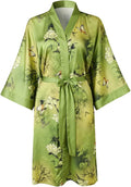 Ledamon Women's Kimono Short Robe for Women - Pocket Floral Bathrobe Nightgown