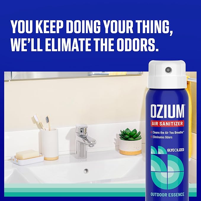 Ozium 3.5 Oz. Air Sanitizer & Odor Eliminator 4 Pack for Homes, Cars, Offices and More, Outdoor Essence, 4 Pack, MULTI