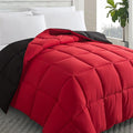 Cosybay Down Alternative Comforter (Red/Black, Queen) - All Season Soft Quilted Queen Size Bed Comforter - Duvet Insert with Corner Tabs -Winter Summer Warm Fluffy, 88x92inches