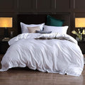 Twin Duvet Cover 1000 Thread Count 100% Egyptian Cotton Luxury Hotel Quality White Quilt Cover & Pillow Sham - 5 Piece All Season Duvet Cover Set with Zipper Closure, 6 Corner Ties