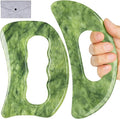 Jade Stone Large gua sha Massage Tool, Gua Sha Body Tool with Hand Grip, Muscle Scraper Tools Set,Scraping Massage Tools for Physical Therapy,Derma Edge & GuaSha Massage Scraper Tool
