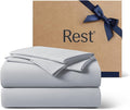 REST® Evercool®+ Cooling Sheet Set, Queen Size, Light Gray, Breathable Bed Sheets for Hot Sleeper and Night Sweats, with Pillowcases, with Ionic+ Self-Cleaning Silver Yarn for Sensitive Skin, 4PCS