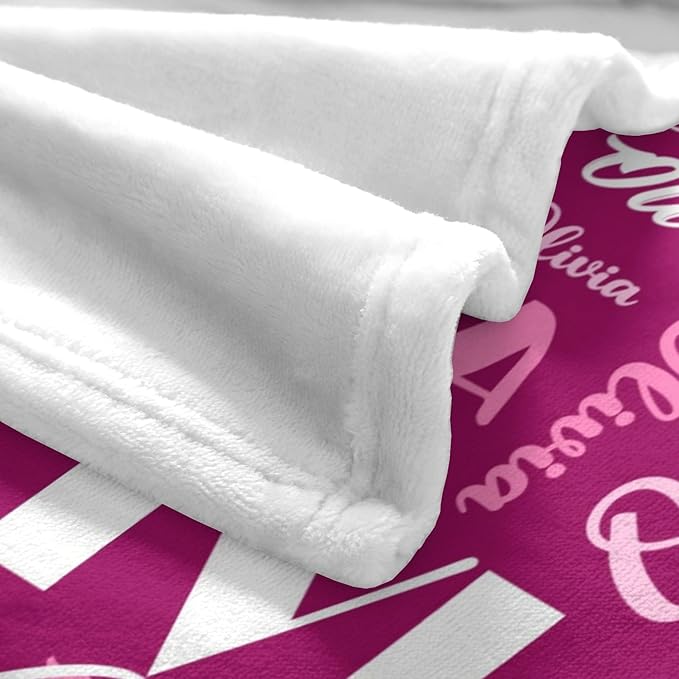 Name Blanket Personalized Blanket for Adult Kids Flannel Customize Throw Blanket Custom (Color 30, 60 x 80 Inches)