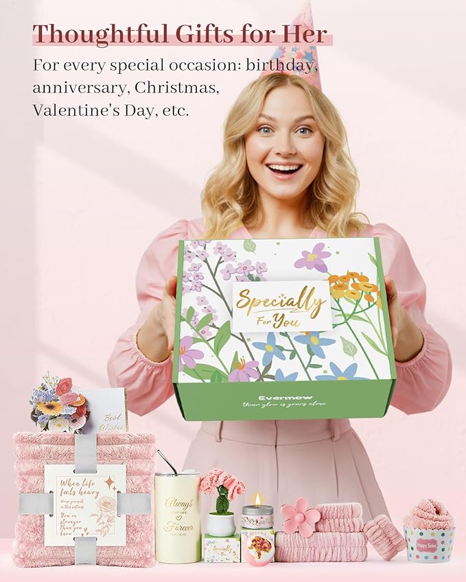 Birthday Gifts for Women, Care Package Get Well Soon Gift, Relaxing Spa Gift Baskets Unique Gifts for Women, Thinking of You Gifts Christmas Gift for Mom, Wife, Sister, Best Friend