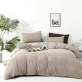 Cottonight Beige Khaki Comforter Set Twin Light Khaki Bedding Comforter Set Light Champagne Solid Blanket Quilts Modern Soft Breathable Light Cream Taupe 3 Piece Bedding Set for Twin Bed