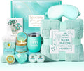 Birthday Gifts for Women, Self Care Gifts Get Well Soon Gifts Basket for Women, Ocean Relaxing Spa Gifts Care Package w/Luxury Blanket, Unique Gifts for Mom Mother Her Wife Girlfriend Friend Sister