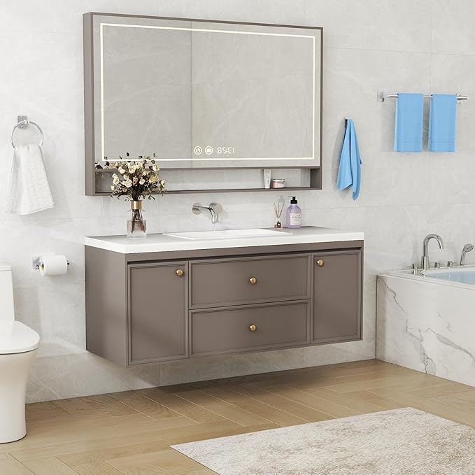 20 Pieces Bathroom Accessories Set, Brushed Nickel Bathroom Hardware Set, 24 inch Towel Bar, Towel Racks for Bathroom, Robe Towel Hooks, Toilet Paper Holder Wall Mounted