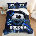 Football Comforter Set Queen Size,Balls Game Pattern Kids Comforter for Boys Girls Teens Soccer Room Decor,Sports Themed Football Court Bedding Sets with 2 Pillowcases.