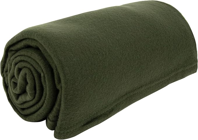 (24 Pack) Bulk Fleece 50x60 Throw Blankets for Wedding Favors, Homeless Women, Men, Homes, Bed, Sofa, Couch, Office, Pet Blankets, Travel | Soft Warm Lightweight Throw Blankets in Bulk (Dark Green)
