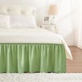 RIMELA Light Green Bed Skirt King Size 15 Inch Drop, Elastic Bed Skirting for Bed Base and Frame, Bedding Dust Ruffle Easy to Install, Lightweight Wrap Around Adjustable Bedskirt