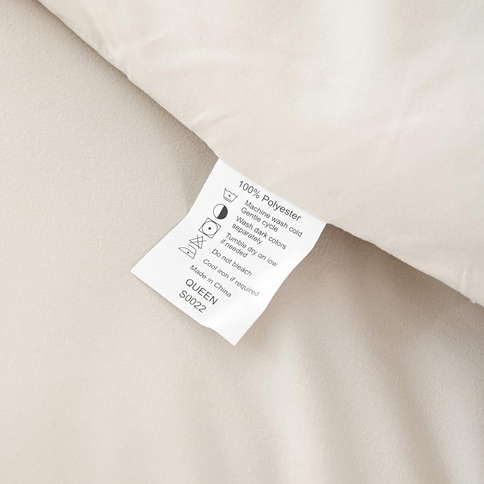 ROSGONIA Oversized Queen Comforter Beige, 3pcs (1 Comforter & 2 Pillowcases) Lightweight Oversized Queen Comforter Sets Bedding Blanket Quilts
