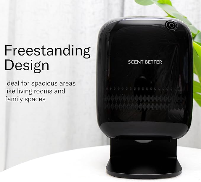 Scent Better Pro - Smart Bluetooth Essential Oil Diffuser for Home, Hotel, Spa, Office, Waterless - Includes Free Linen Breeze - Black