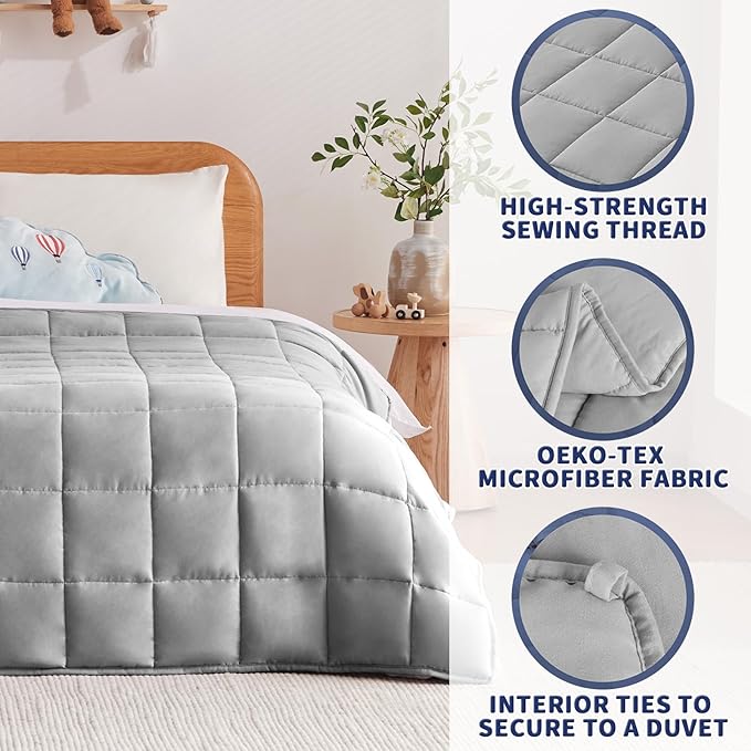 Weighted Blanket Kids (36"x48" 5lbs),Ultra Soft and Cozy Cooling Weighted Blanket Kids,Heavy Blanket with Machine Washable Soft Blanket, Stone Grey