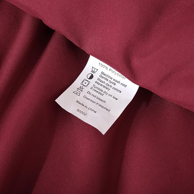 ROSGONIA Full Size Comforter Sets for Girls Boys Kids Dark Red, 3pcs Comforter Full Size (1 Comforter & 2 Pillowcases) Lightweight Dorm Bedding Sets