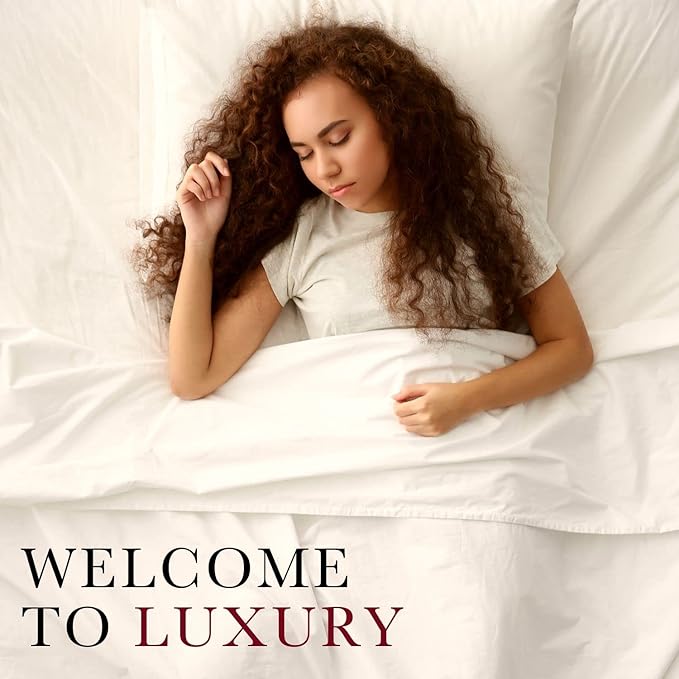Red Land Cotton Luxury Sheet Set | 100% American Grown Cotton Basics | Premium Hotel Ultra-Soft Lightweight 4 Piece USA Made Deep Pocket Fitted, Flat Sheet, & pillowcases Percale Weave (Queen/Natural)