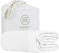 Threadmill Luxury Cotton Blankets for Twin Size Bed | All-Season 100% Cotton Twin Blanket for Bed | Criss Cross Jacquard Lightweight, Soft & Cozy Coverlet, 350GSM, 68 x 90 inches | White