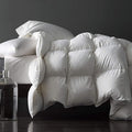 Royoliving Premium Feathers Down Duvet Insert Comforter Queen Size All Season Medium Warmth White 100% Cotton Cover with Corner Tabs (90x90, 50 oz)