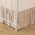 Bed Skirt Full Size Ruffled Bed Skirt with Split Corners, 14 Inch Drop Dust Ruffle Bed Skirts with Platform, Boho Tufted Shabby Chic Full Size Bed Skirts, Cream