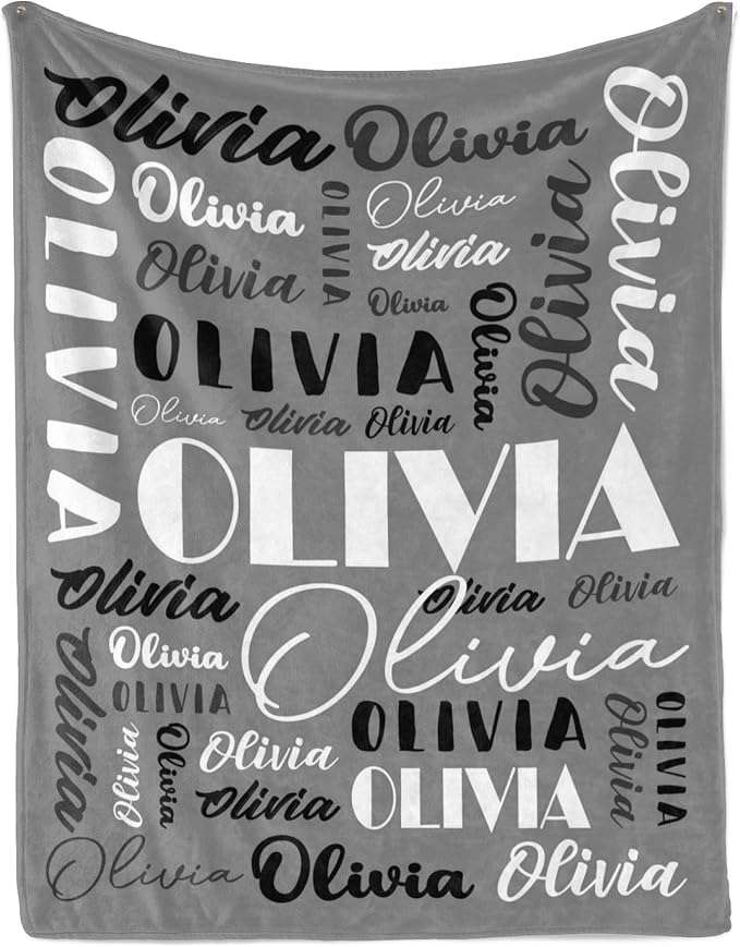 Name Blanket Personalized Blanket for Adult Kids Flannel Customize Throw Blanket Custom (Color 12, 30 x 40 Inches)
