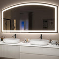 Hasipu 72x36 Inch LED Bathroom Mirror Arch Vanity Mirror with Lights Frontlit Smart Touch Sensor Dimmable 3 Colors Temperature Shatterproof Wall-Mounted Vanity Mirror Metal Frame