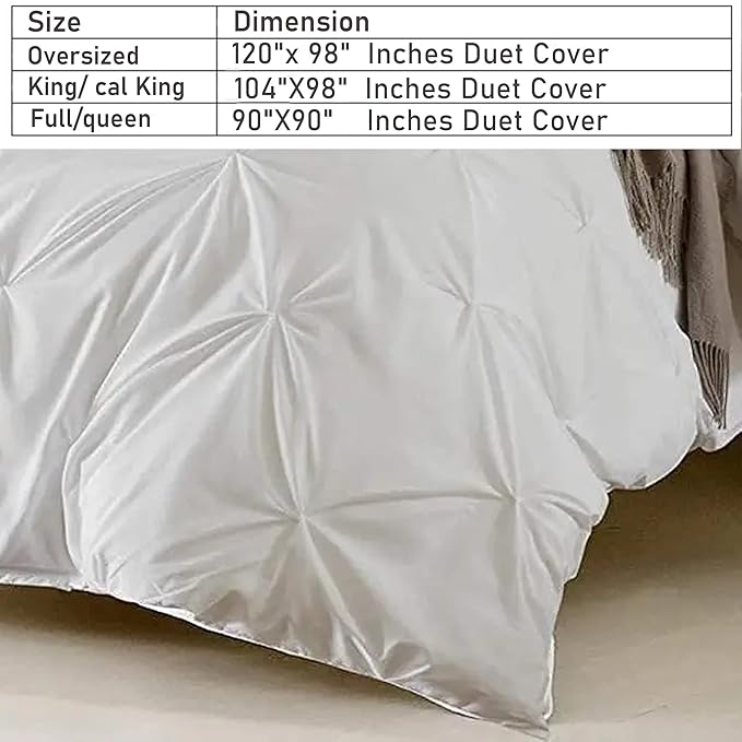 Egyptian Cotton Oversized King 800 Thread Count Cotton Pinch Pleated 1 Duvet Cover & 2 Pillow Shams Long Staple Quilt Silky Soft, Breathable With Zipper -3 Piece Set for Comforter (Elephant Grey)