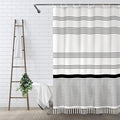 Awellife Black and White Boho Shower Curtain for Bathroom Stripe Tassel Shower Curtain 72 X 72 Inches Farmhouse Cotton