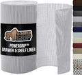 GORILLA GRIP powerGRIP Drawer Shelf and Cabinet Liner, Thick Strong Hold, Non-Adhesive Liners Protect Kitchen Cabinets and Cupboard, Bathroom Drawers, Easy Install, Breathable Mat, 12" x10' Light Gray
