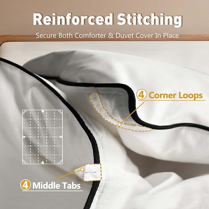 Fluffy Goose Feather Down Fiber Comforter King, Luxury Cozy Hotel Quilted Duvet Insert, All Season Aesthetic Comfortable Bedding Duvet with Cotton Blend Shell 106x90Inch