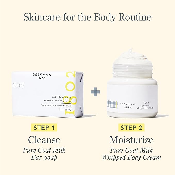 Beekman 1802 Whipped Body Butter Cream with Goat Milk - Deeply Moisturizes, Softens Skin - Natural & Gentle for All Skin Types - Non-Greasy, Cruelty-Free, 8 oz