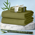 DECOLURE 100% Viscose Derived from Bamboo Sheets Full Size 4pcs - Ultra Soft & Luxuriously Cooling, 17" Deep Pocket, Double Stitching, Perfect for Hot Sleepers - Full Bed Sheets (Light Olive)