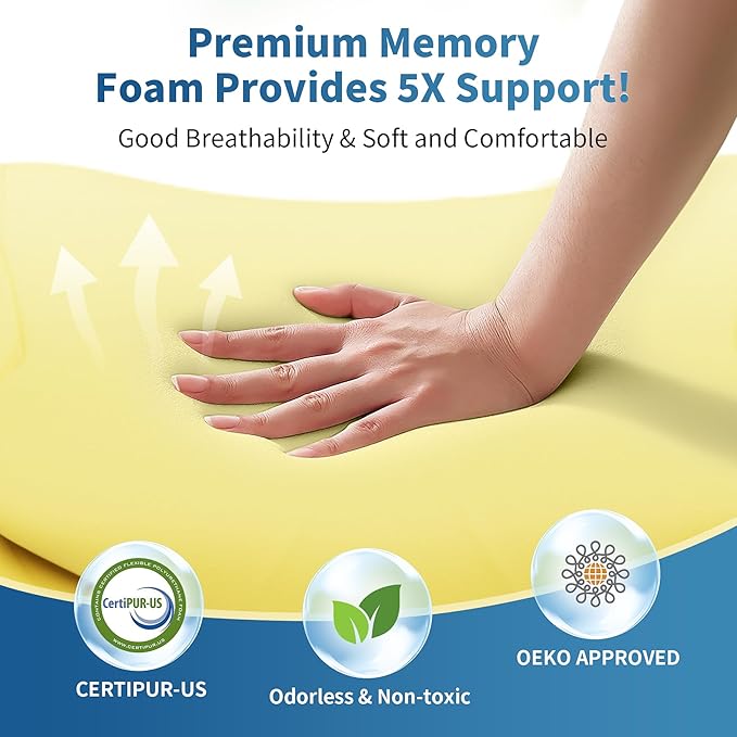 Cervical Neck Pillow - Ergonomic Contour Cooling Memory Foam Pillows for Neck and Shoulder Pain Relief, Orthopedic Bed Pillow for Side Back Stomach Sleeper with Washable Pillowcase