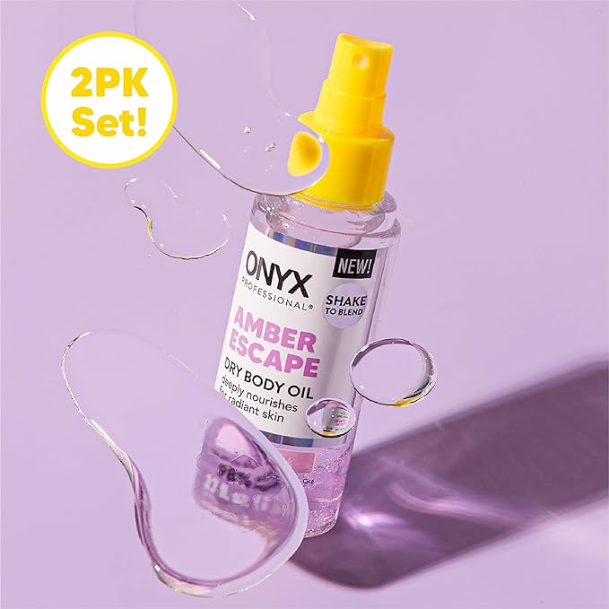 Onyx Professional Hydrating Dry Body Oil, Amber Escape, 3.7 fl oz, 2pk